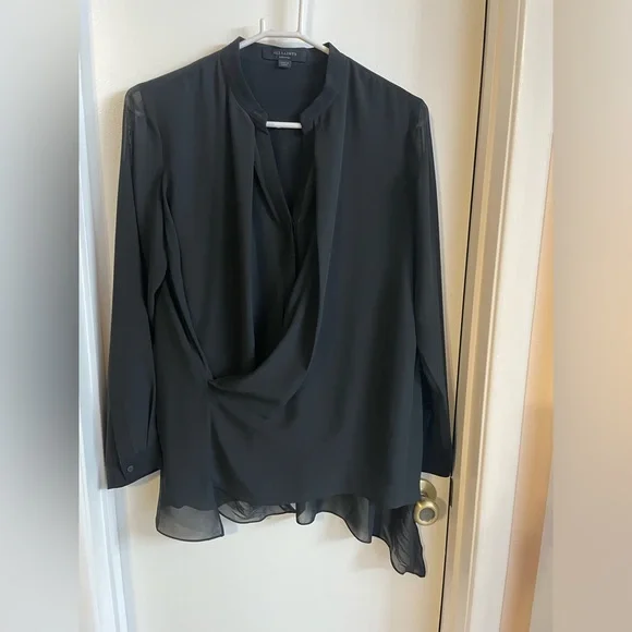 All saints Abi long sleeve drape over top size medium new without tags - Picture 1 of 2